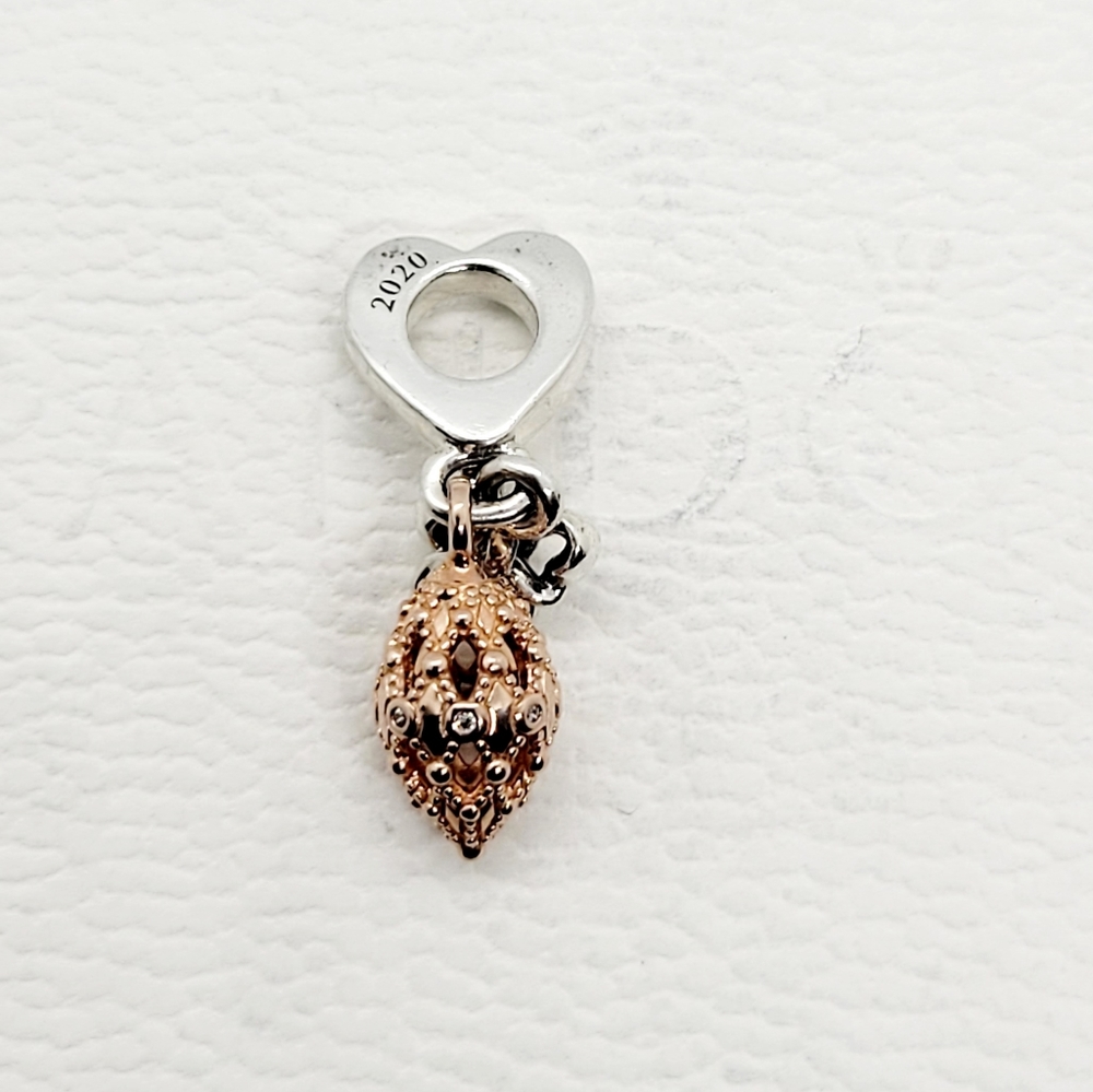 Authentic Pandora Two Tone Xmas Ornament Dangle Charm